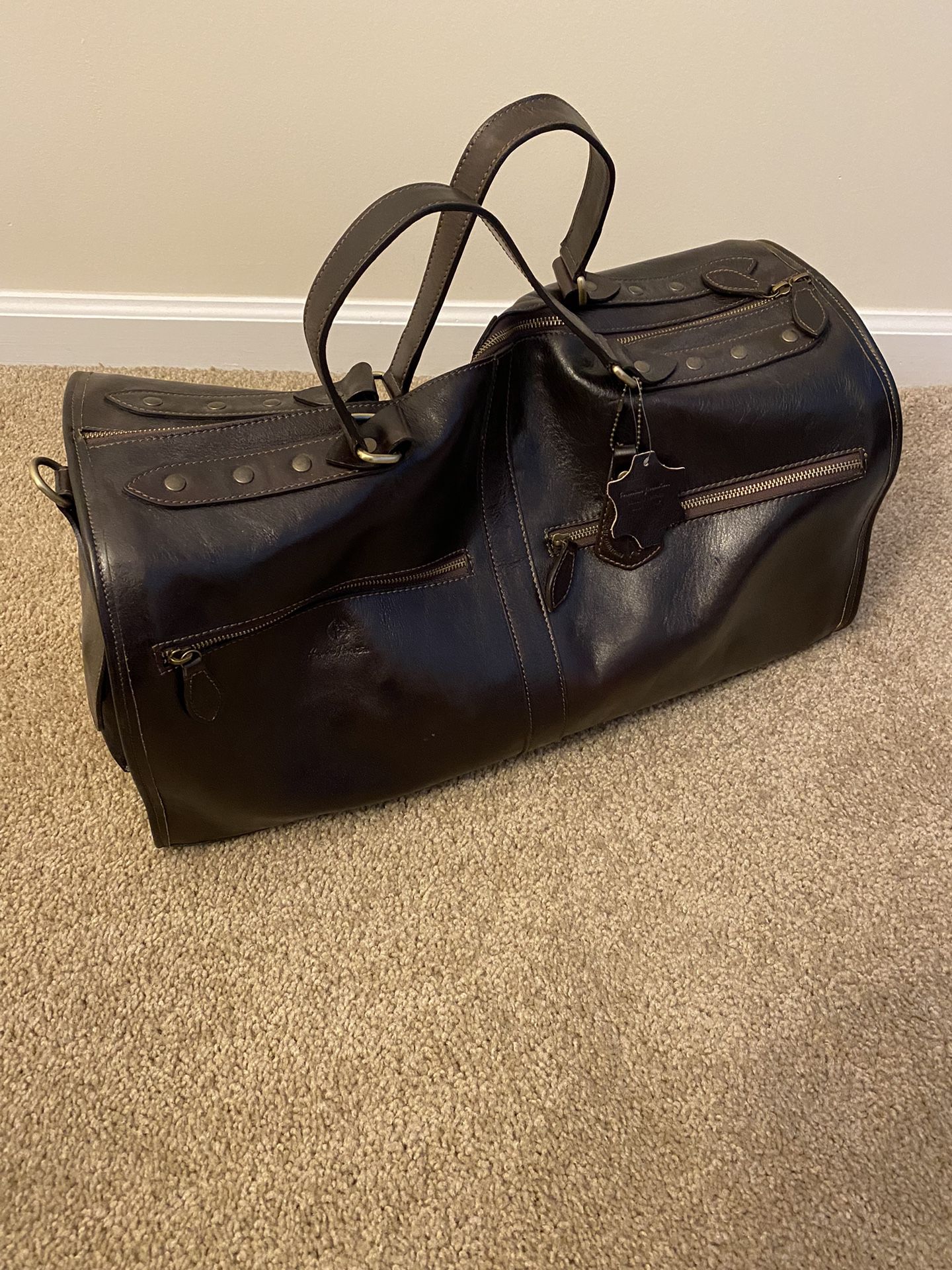 Leather Duffle Bag Tote ( Anonimo Florentino )