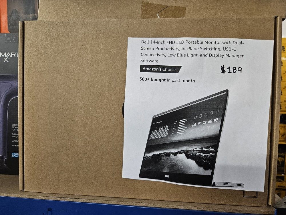 Dell 14" Led Portable Monitor With Dual Screen Productivity