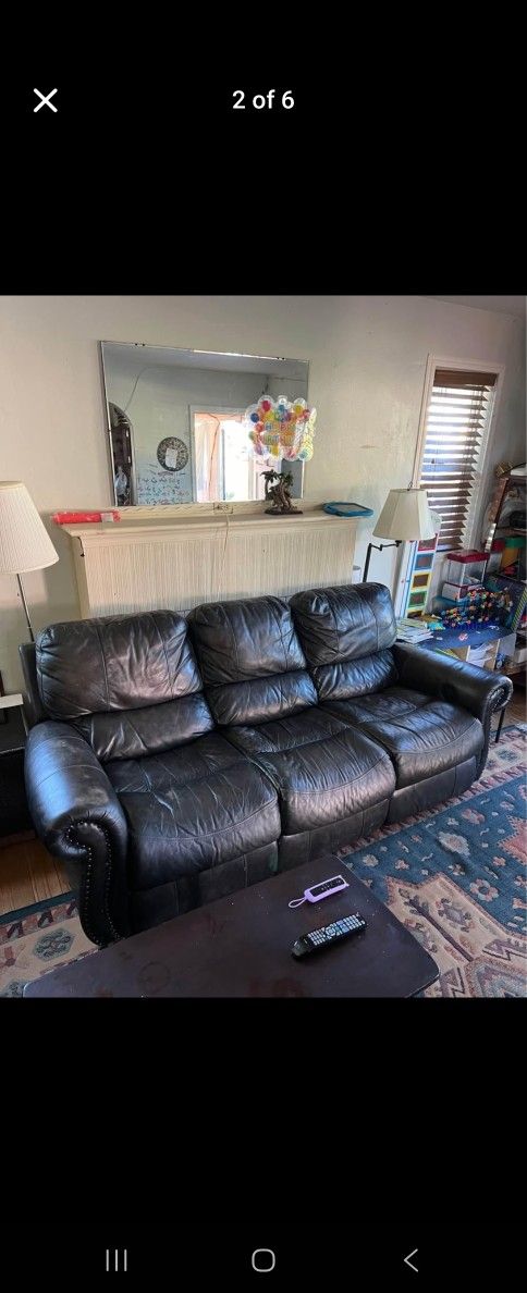 Black Leather Couch Recliner