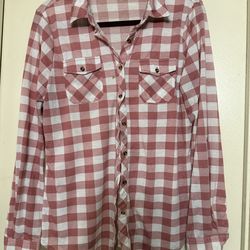 Pink and White button shirt