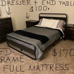 Full Size Bed frame And Mattress 