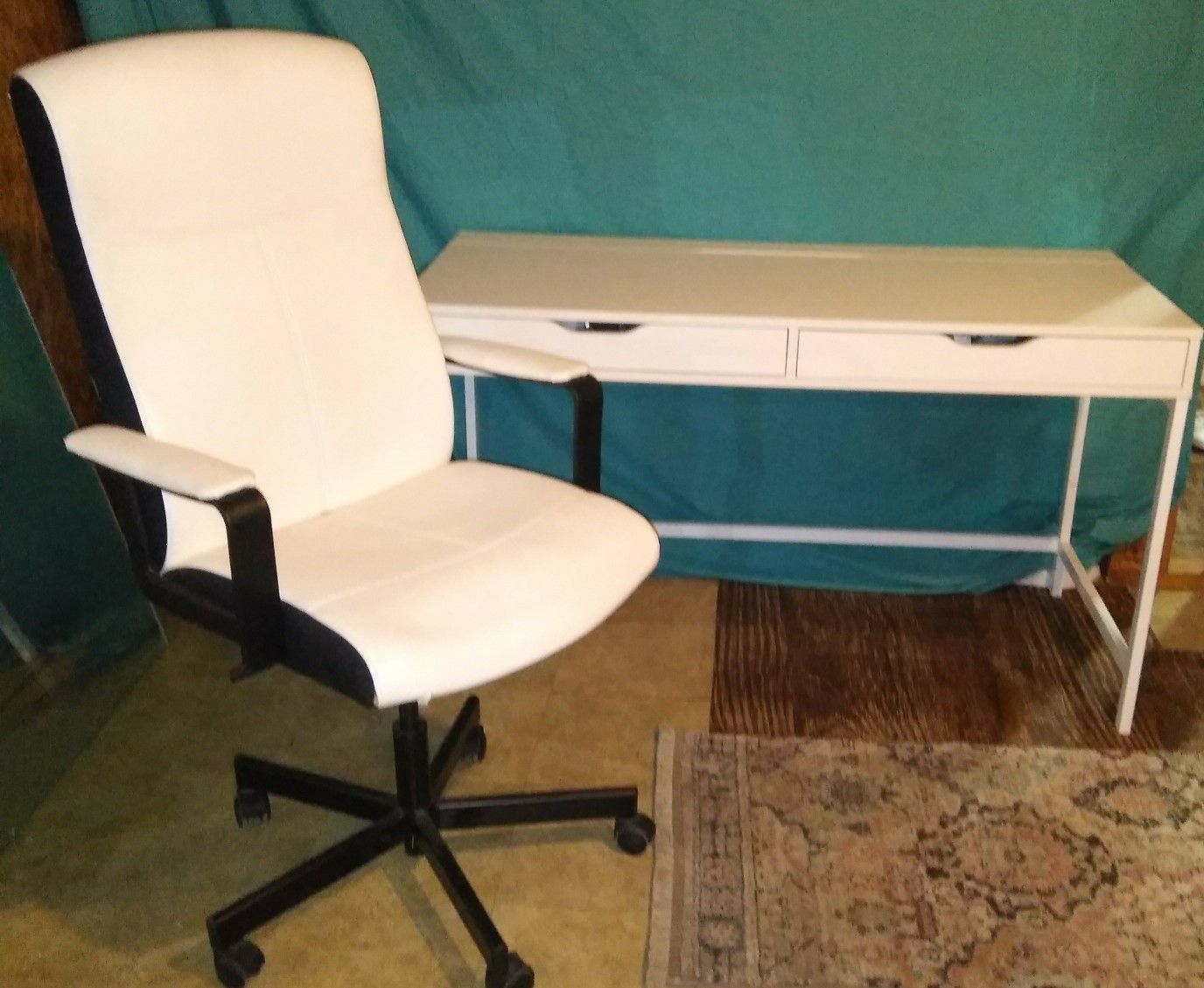 Heavy duty desk and swivel chair