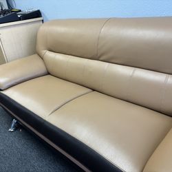 2 Tone Leather Couch & Loveseat