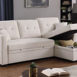 New! Sectional Sofa Bed, Sofa Bed, Sofabed, Sleeper Sofa, Reversible Sectional Sofa With Pull Out Bed, Premium Fabric Sofa , Couch, Small Sectional