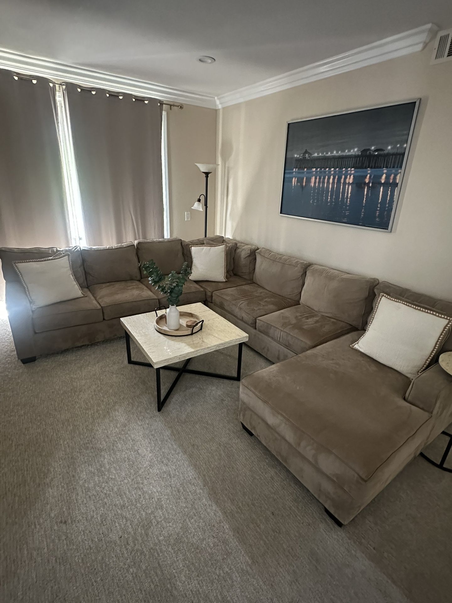 Large L Shaped Couch With Pillows Included