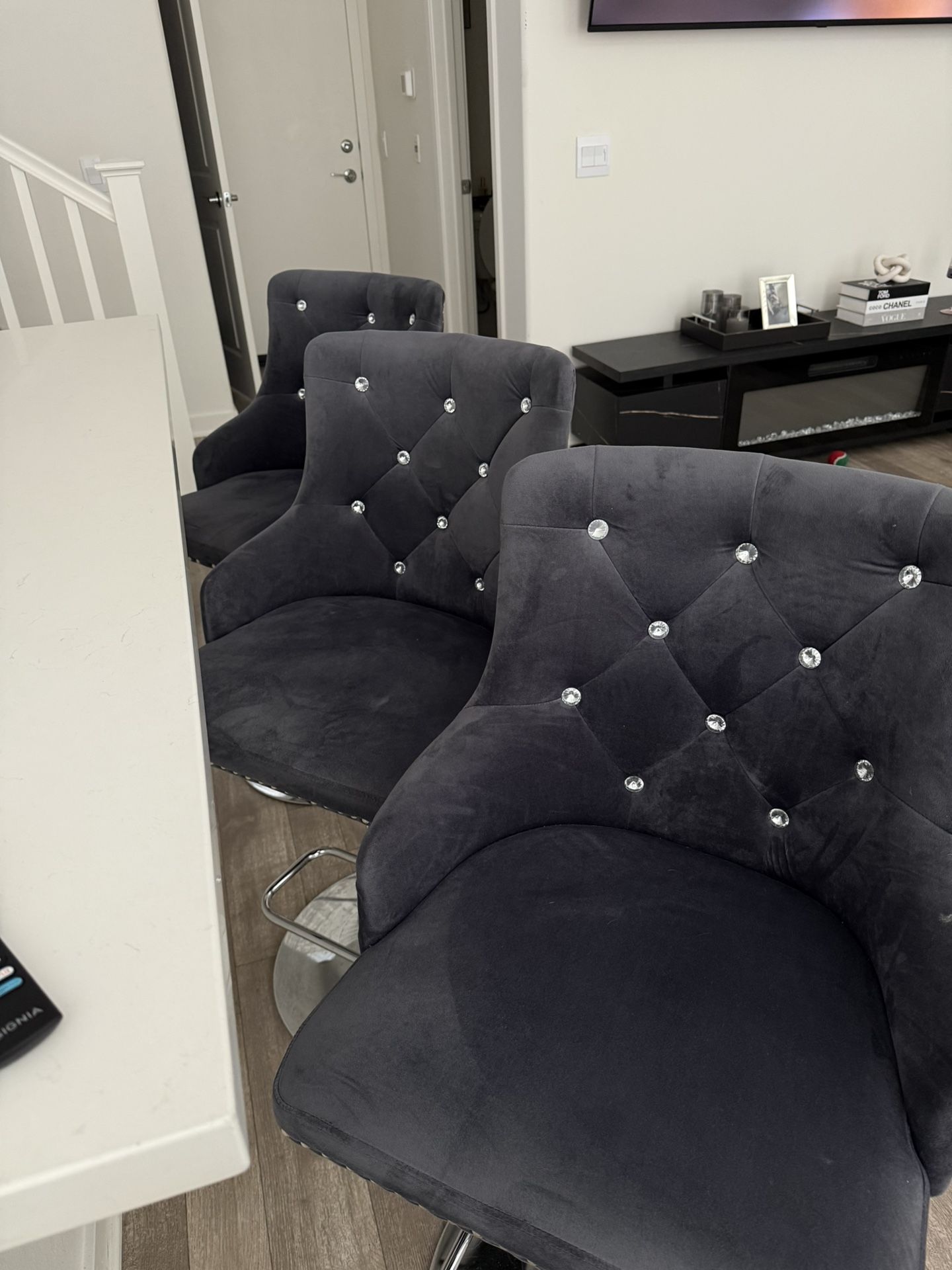 DARK GREY BAR STOOLS