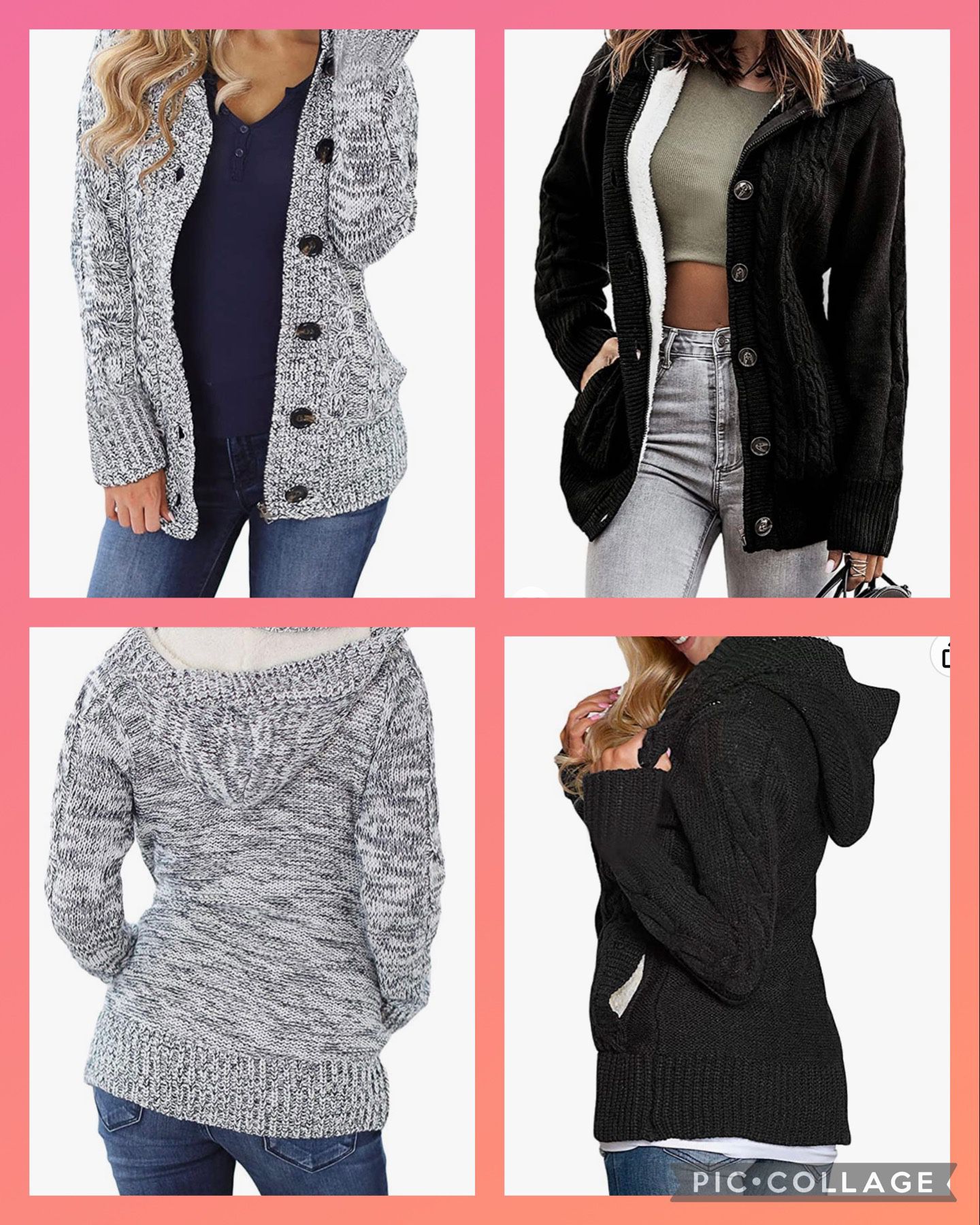 Two Sidefeel Women Hooded Knit Cardigans Button Cable Sweater Coats for  Sale in St. Petersburg, FL - OfferUp