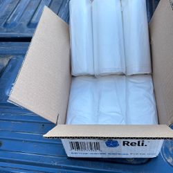 33 Gallon Clear Trash Bags, Eight Rolls To The Box