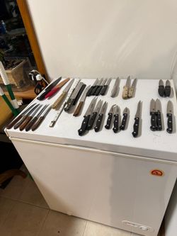 Kitchen Knives 29 Branded Very Sharp Hoffritz Messer Ekco Selling As Lot