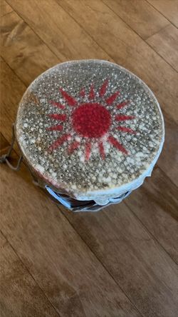 Hand Drum with Sun Design