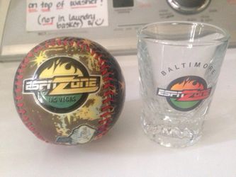 ESPN Zone shot glass and ball