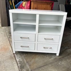 White Dresser With Shelves $100