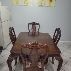 Wood Dining Table With Chairs 