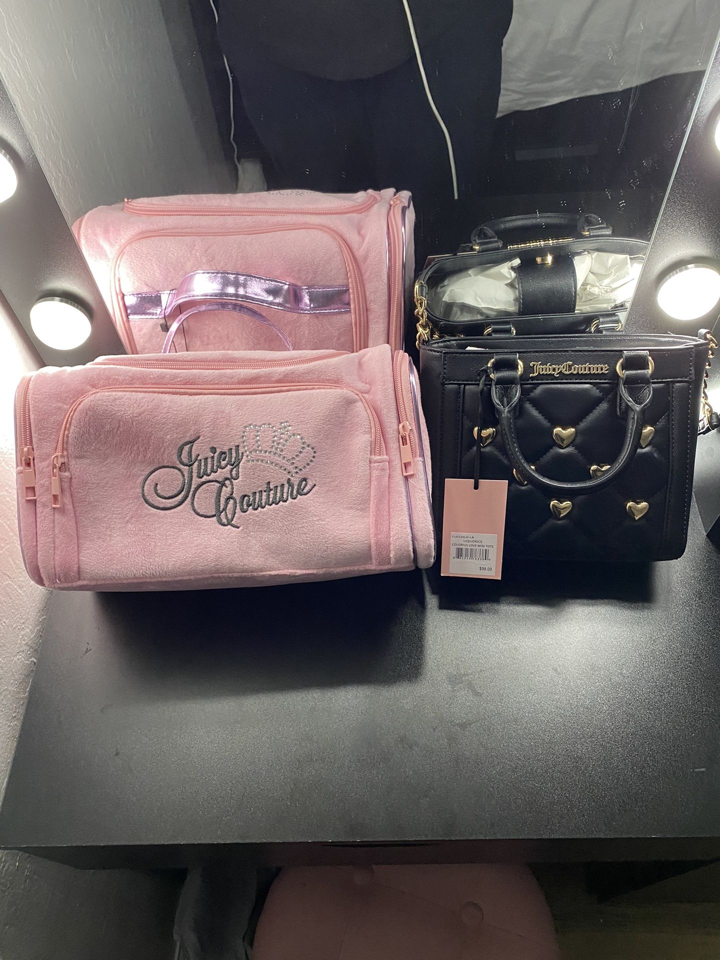 juicy couture makeup bag and crossbody purse set