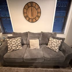 Plush Gray 3-Seater Sofa Very Good Condition!