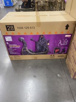 8ft LED Halloween Prop Animated “FERRY of THE DEAD”  Skeleton Decor Yard/Outdoor