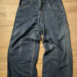 Baggy Denim Jeans w/ ALAB Bunny Graphic – Y2K / Streetwear