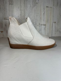 Sorel Women's White Suede Wedge Ankle Boots