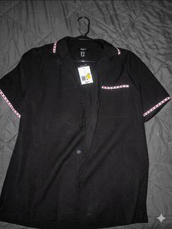 NWT Forever 21 Men's Black Retro Bowling Shirt - Size M