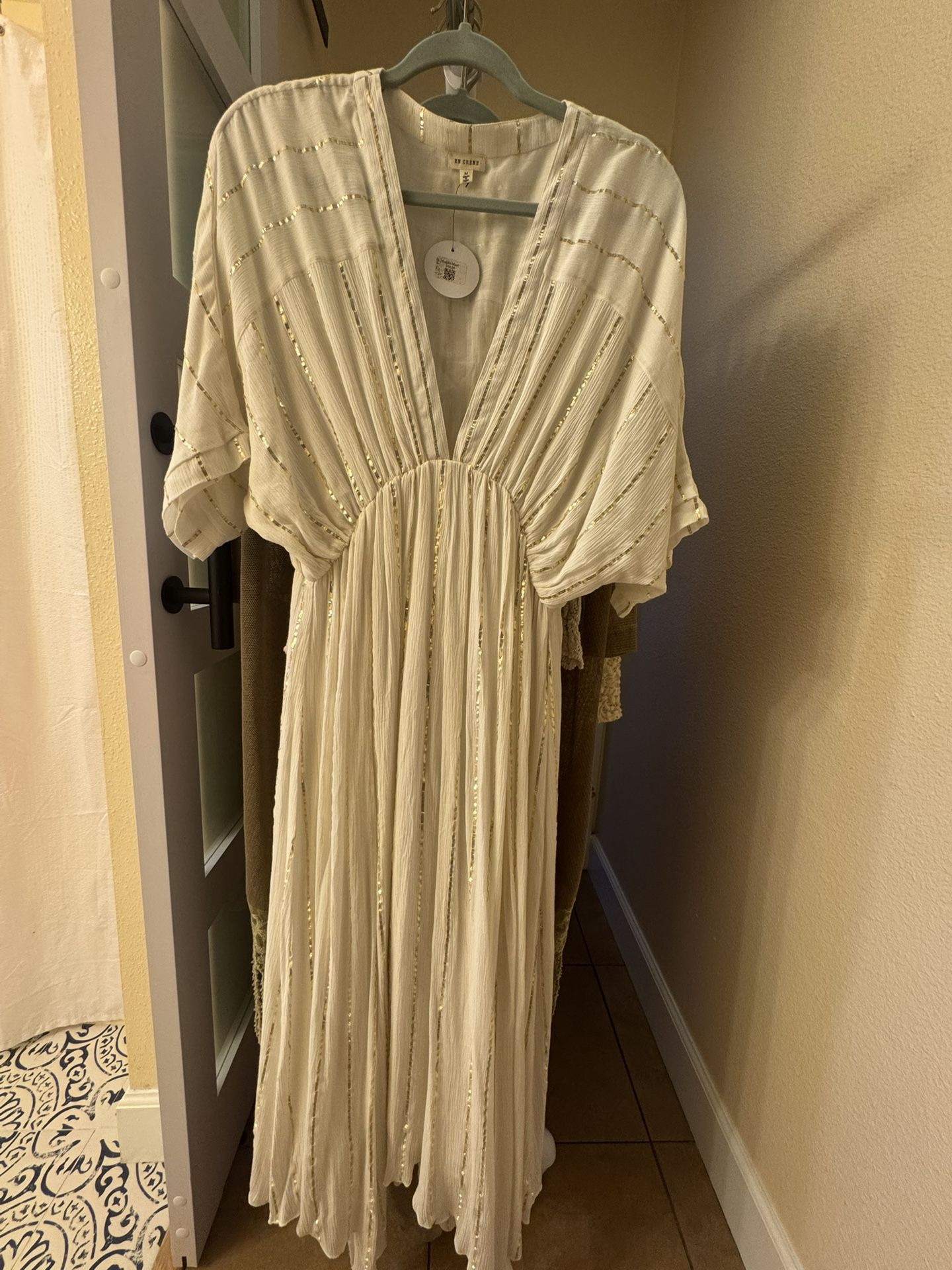 L New Gauge Cream Summer Dress
