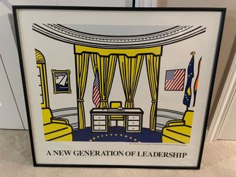 Framed Vintage Roy Lichtenstein “the Oval Office” Poster