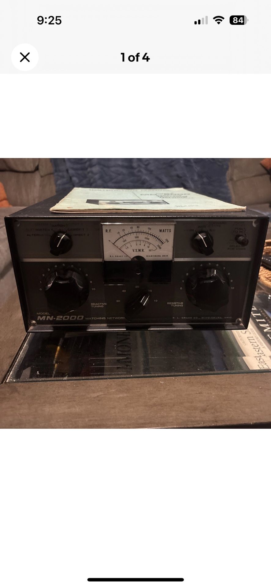 DRAKE MN-2000 HEAVY DUTY ANTENNA TUNER & ORIGINAL MANUAL
