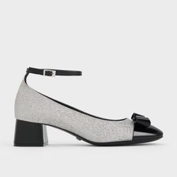 Charles and Keith Bow ankle strap pumps