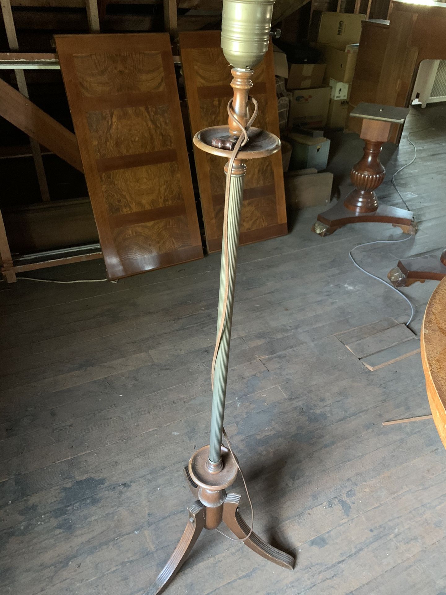 Vintage Wooden Floor Lamp