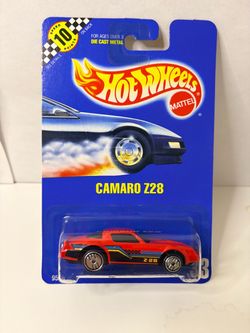 1991 Hot Wheels Camaro Z28 Die Cast Car Red #33