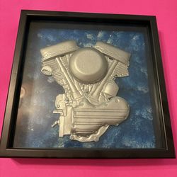Harley Davidson Panhead Wall Art Shadowbox