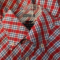 Tommy Hilfiger Button Down Short Sleeve Dress Shirts 2 Ea - Brand New 