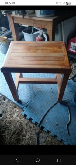 2 Small Wooden Slat Side Table