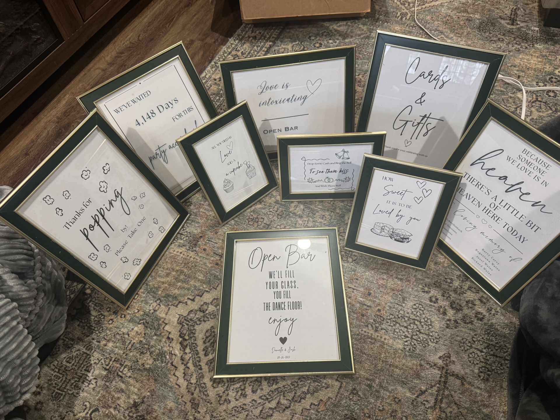 Green And Gold Picture Frames
