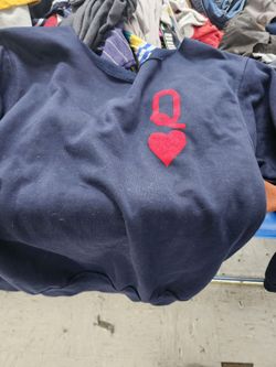 Navy Queen of Hearts Graphic Sweatshirt