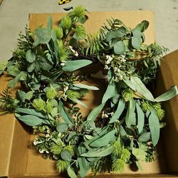 Foliage and Baby Breath Wreath