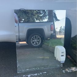 Mirror With Soap Dispenser 