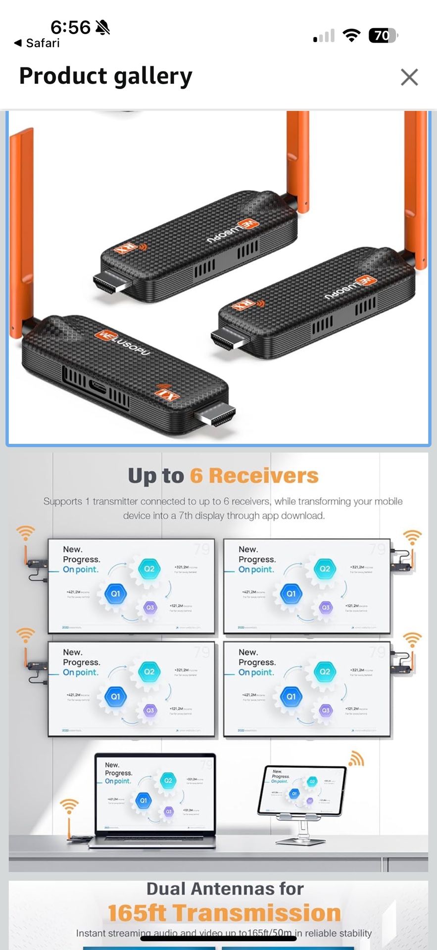 WeLusopu Wireless HD Transmitter/ Receiver