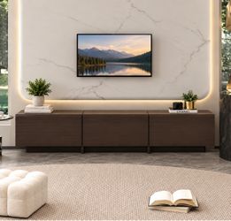 Large Dark Brown 3 Drawer Tv Entertainment Center (Assembled)