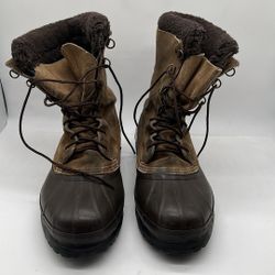 Sorel Kaufman Crusader Men's Size 9 Brown Suede Winter Boots Made in canada