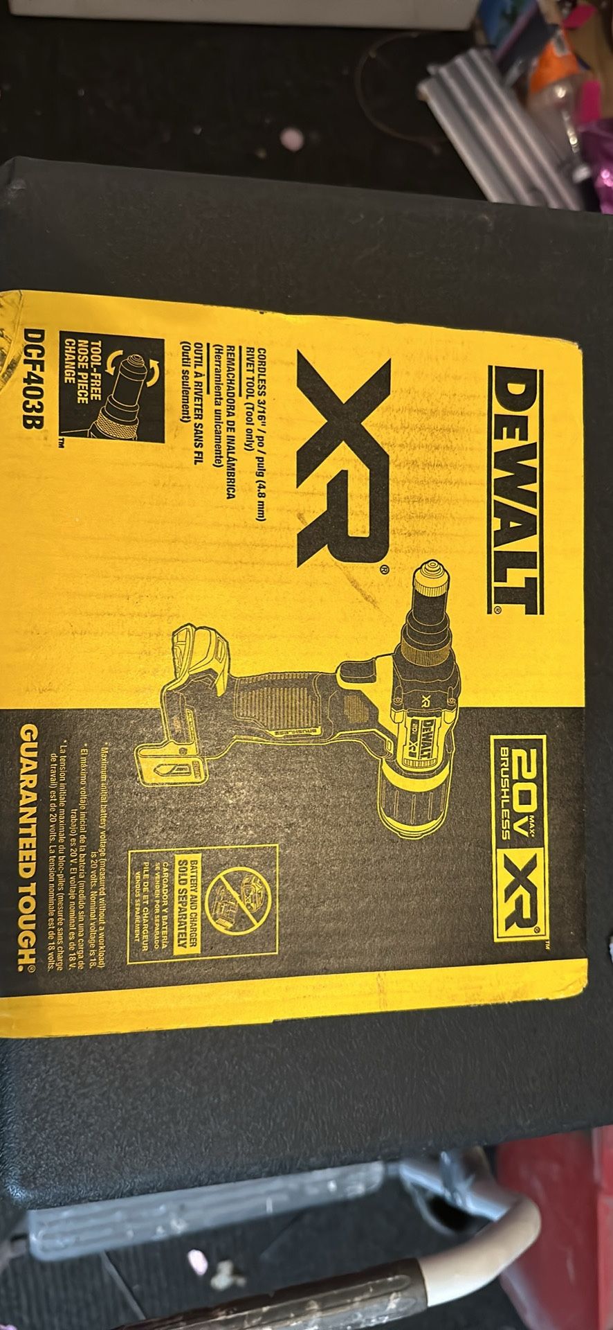 **** BRAND NEW DEWALT 20V MAX XR Cordless Rivet Tool, 3/16" *****