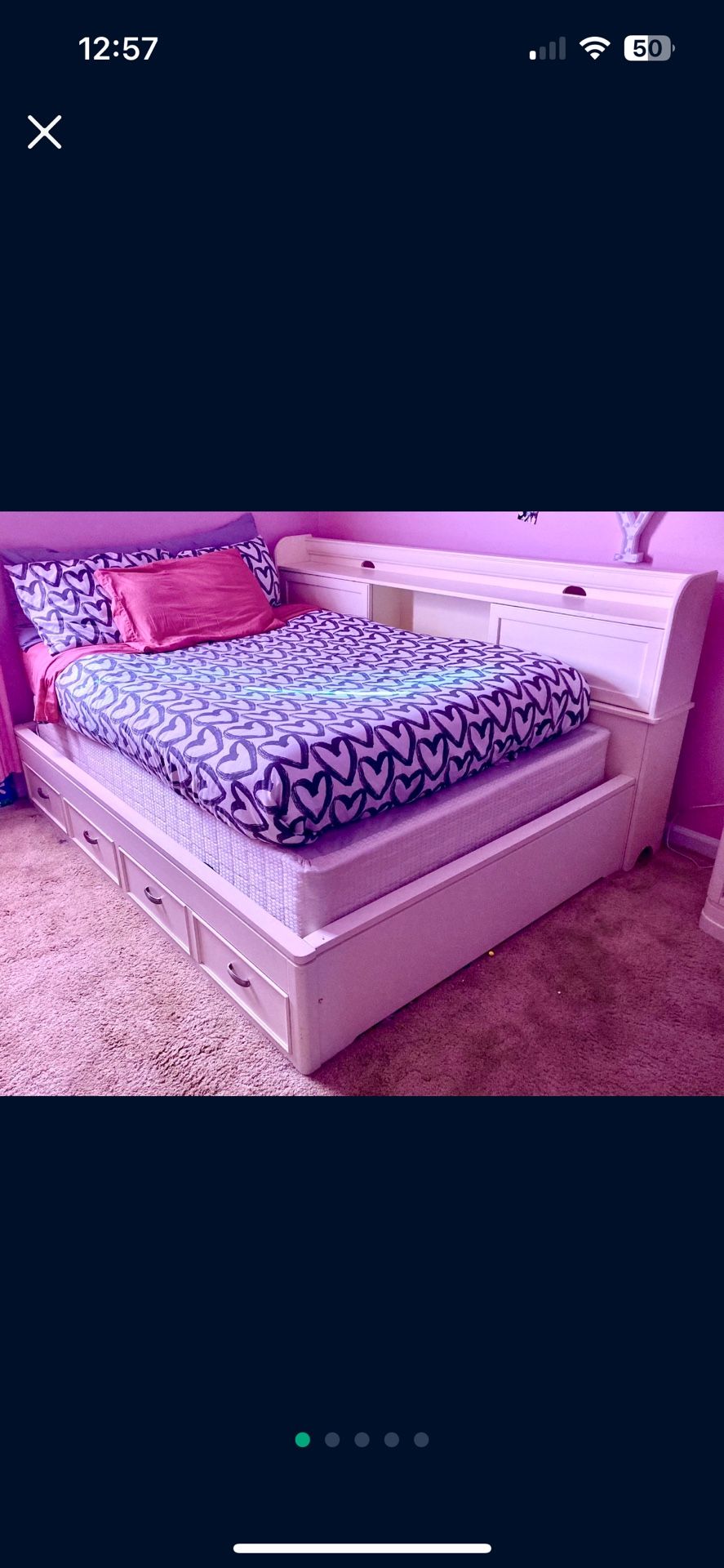 Kids/Teen Full Size Bed With Storage