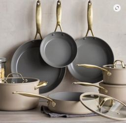 GreenPan Jewel Pro 11-Piece Cookware Set - Ceramic Nonstick, Assorted Colors, Dishwasher Safe