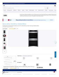 Frigidaire 30" Double Electric Wall Oven with Air Fry — Like New