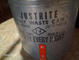 VINTAGE JUSTRITE OILY RAG CAN