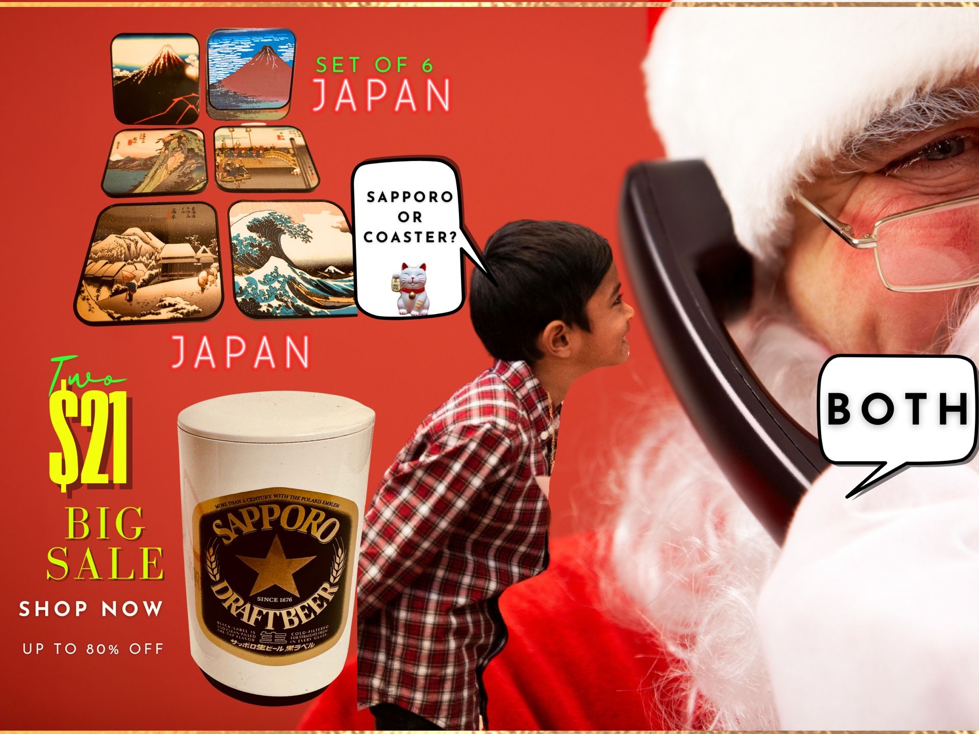 Japsn Set 6 Caster+ Sapporo Draftbeer.