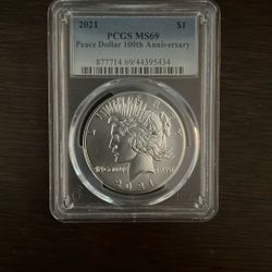 2021 Peace Dollar 100th Anniversary PCGS Graded in MS69