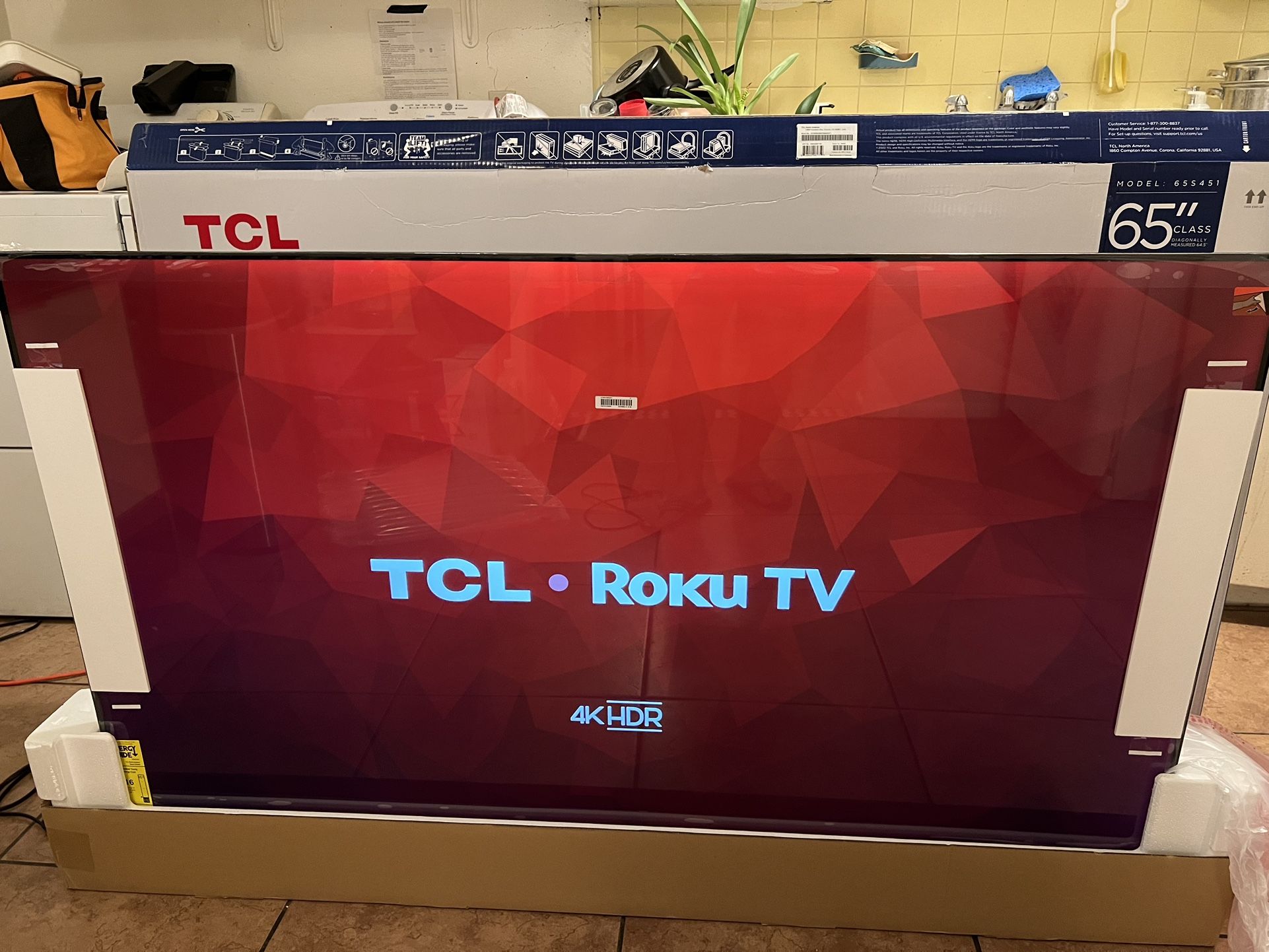 New TCL 65 Inch Class 4-Series 4K UHD HDR LED Smart Roku TV 1 Year Warranty
