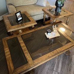 Set 3 Pieces Coffee Table Xtra Long Real Wood $250