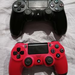 Selling 2 DualShock 4 PS4 Controllers (Red & Black)