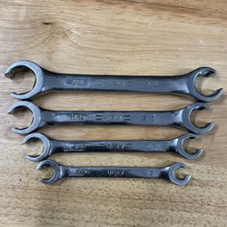 Husky 4pc set Flare Nut Line Wrench SAE (3/8" thru 7/8") Made in USA Nice!